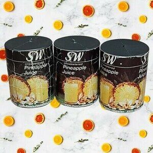 3 S&W Pineapple Juice Vtg 1980s Arco Miss Merry Supermarket Grocery Play Food